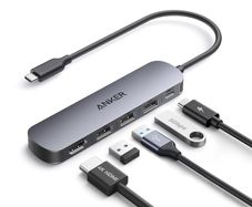 USB C Hub, 5-in-1 USB Hub for Laptops, 4K HDMI Multiport Adapter with 90W Max Power Delivery, USBC & USBA Data Ports USB C Dongle, Compact for MacBook, Dell, and More