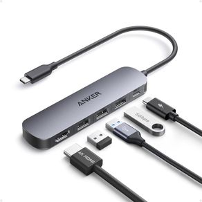 USB C Hub, 5-in-1 USB Hub for Laptops, 4K HDMI Multiport Adapter with 90W Max Power Delivery, USBC & USBA Data Ports USB C Dongle, Compact for MacBook, Dell, and More