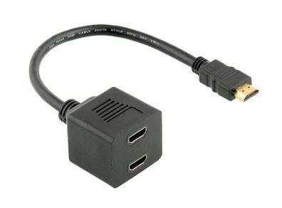 HDMI Male to 2X HDMI Female Y Splitter Switch Adapter Connector TV Laptop Cable