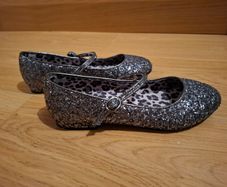 Girls grey sequin grey ballet next shoes