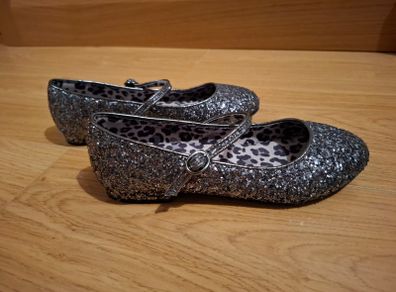 Girls grey sequin grey ballet next shoes