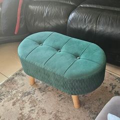 Emerald green velvet foot stool
