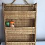 Large Wall hanging Wicker Cane Spice/ Letter Rack Image 4