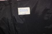 Size 14 Oasis Black fitted dress with loops for belt