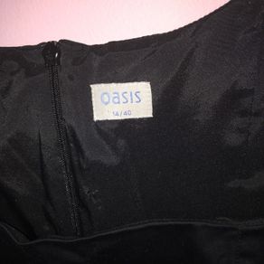 Size 14 Oasis Black fitted dress with loops for belt