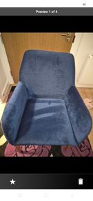 Blue Velvet Accent Armchair