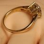 3 carat Moissanite Solitaire Ring in 18kt Vermeil Hard Gold Plated Sterling Silver (Bargain) Image 5
