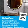 LED Bathroom Mirror Wi-Fi Weather Station Solid Back Cover Image 2