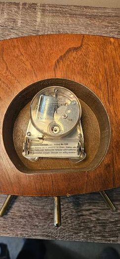 Kienzle wooden tripod clock vintage mid century