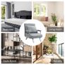 Suedette Adjustable Back Futon Sofa Chair - Grey Image 8