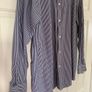 Howick Mens Navy & White Stripe Long Sleeve Shirt Image 4