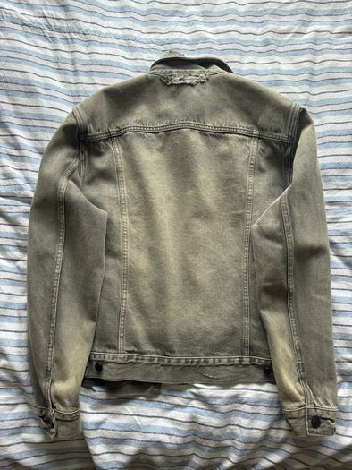 AllSaints Washed Grey Denim Trucker Jacket
