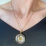 Flower epoxy resin necklace Gold Necklace Image 5