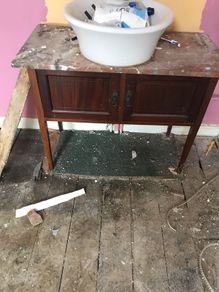 Antique marble washstand.
