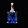 9ct blue sapphire diamond pendant Image 3