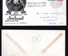 1958 Ireland Centenary of the Death of Mother Mary Aikenhead (Foundress of the Irish Sister of Charity) Commemorative Stamps Illustrated Staehle First Day Cover (FDC) with Baile Atha Cliath (Dublin) cancel with interesting Valetta, Malta of 26/10/58 on th