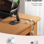 6 Pack Cable Tidy Clips Adjustable Cord Organiser Magnetic Management Self Adhesive Wire Holder for Desk, Nightstand, Charging Cables, HDMI, USB, Audio Cable, Office, Home, White Image 3