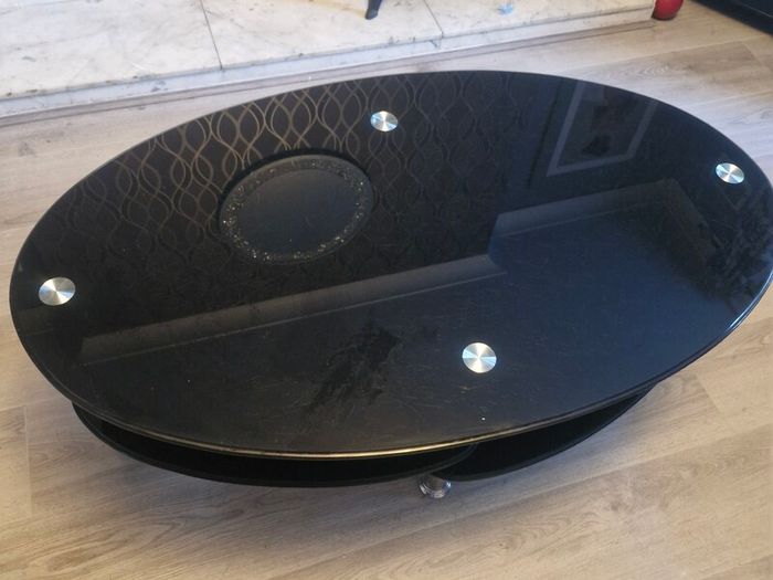 black glass coffee table