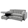Kris Grey Velvet Sofa Bed, Reversible Chaise & Storage Image 4
