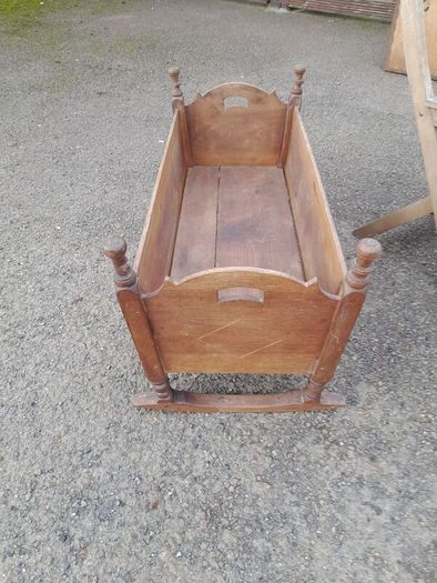 Antique Wooden Rocking Cradle