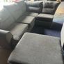 grey corner sofa with matching footstool Image 7