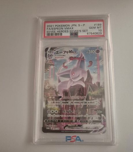 Pokemon Card Japanese - Espeon Vmax #189 - PROMO Eevee Heroes - PSA 10