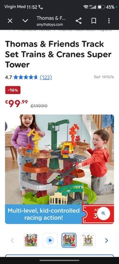 Thomas & Friends Track Set Trains & Cranes Super Tower