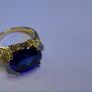 Royal Blue Sapphire Imitation 5.25 ct Gold plated Sterling silver 925 Image 3
