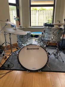 Vintage 1970s Ludwig Downbeat Kit in Sky Blue Pearl