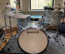 Vintage 1970s Ludwig Downbeat Kit in Sky Blue Pearl