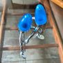 Vintage EZ ECH Centaur Salt Pepper Shakers Polished Stainless Steel Blue Space Age Design 1990s Image 8