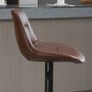 2-Piece Set of Bar Stools Bar Chairs, Height Adjustable, with Footrest, 46.5cm x 50cm x 108cm, Black + Brown Image 4