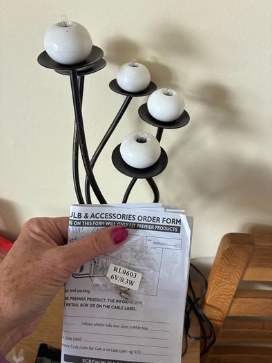 table lamp with spare bulbs x 2
