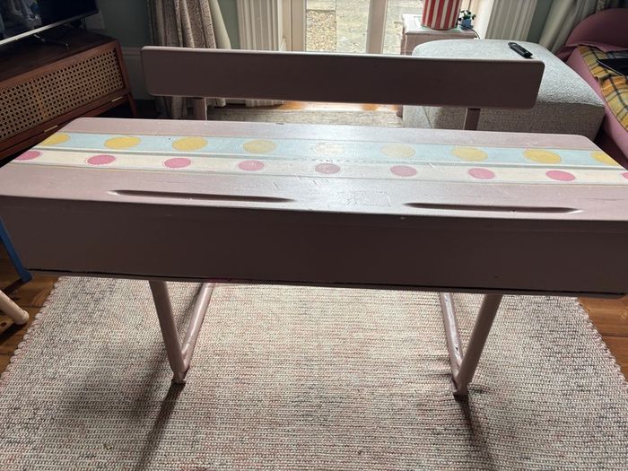 vintage hand painted school desk