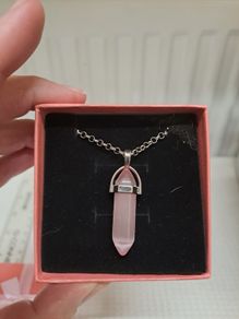 Rose Quartz crystal necklace