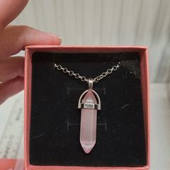 Rose Quartz crystal necklace