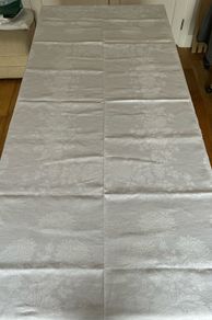 Vintage Irish Damask Linen Tablecloth Chrysanthemums