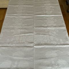 Vintage Irish Damask Linen Tablecloth Chrysanthemums
