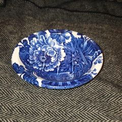 Charlotte Royal Crownford Burleigh England Bath Soap Dish Floral Blue & White