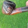 Vintage Mid-Century "Smoke and Be Happy" Wooden Pipe Rack with 4 Estate Pipes Image 7