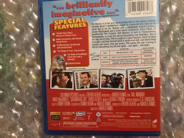 Groundhog Day 15th Anniversary Edition Blu Ray American Import Region Free