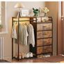 Chest of Drawers Bedroom with Hanging Rail, with LED Lighting and Power Socket Image 2