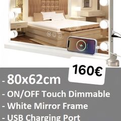 Hollywood Vanity Makeup Mirror Dual LED Charging Port