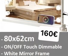 Dressing Makeup Cosmetic Mirror 80x62cm Dual LED Cahrging Port