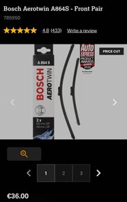 Bosch A864 S Aerotwin wipers