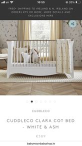 Cuddleco Clara Cot Bed - White & Ash