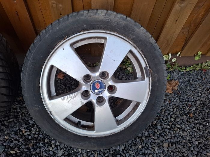 Saab 16" Alloys C/w 4 Good Tyres - 205x50x16 - Excellent!