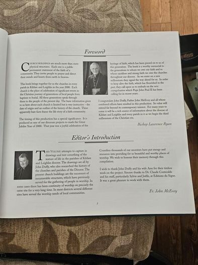 The Churche's Of Kildare And Leighlin 2000 A.d. Drawings And Research  By John Duffy. Edited By John Mcevoy. First Edition Large Volume Hardback In Good Condition.  See Photos For Same.