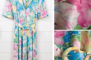 Vintage tea dress saint michael M&amp;S chic original classic elegant watercolour florals garden party