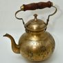 Vintage Indian large Brass kettle With Rosewood Wooden Handle coffee pot tea Image 6